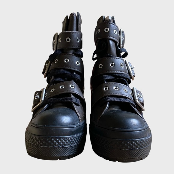 NWB Converse Chuck 70 De Luxe Heel Leather & Buckles Boots Women's Sz 5.5 Brown - Picture 9 of 16